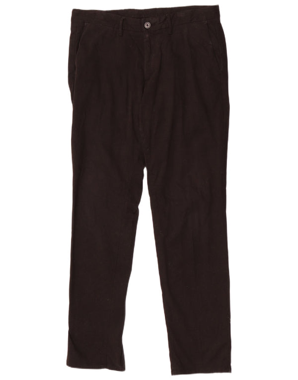 Zara Mens Slim Chino Calças EU 40 Médio W31 L30 Algodão Preto