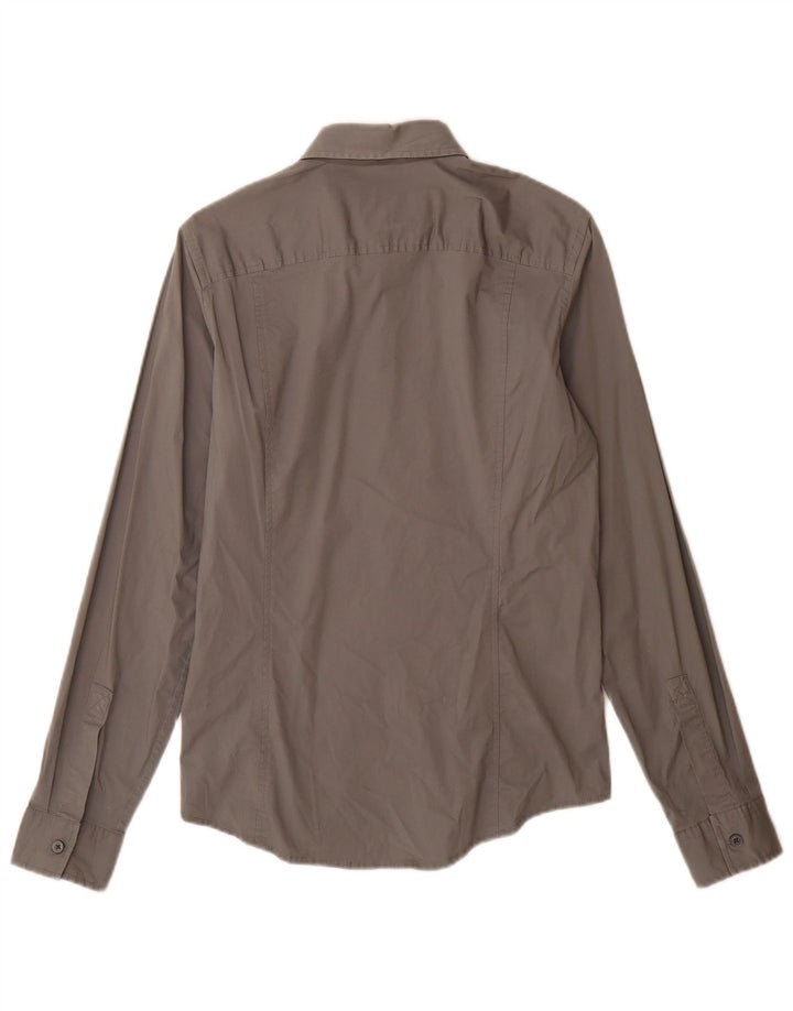 Camisa Calvin Klein Jeans Masculina Slim Fit Médio Algodão Cinza