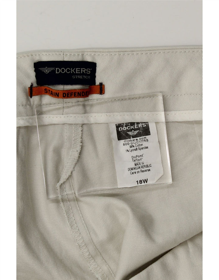 DOCKERS Womens Straight Capri Trousers US 18 2XL W38 L22 White Cotton Vintage Dockers and Second-Hand Dockers from Messina Hembry 