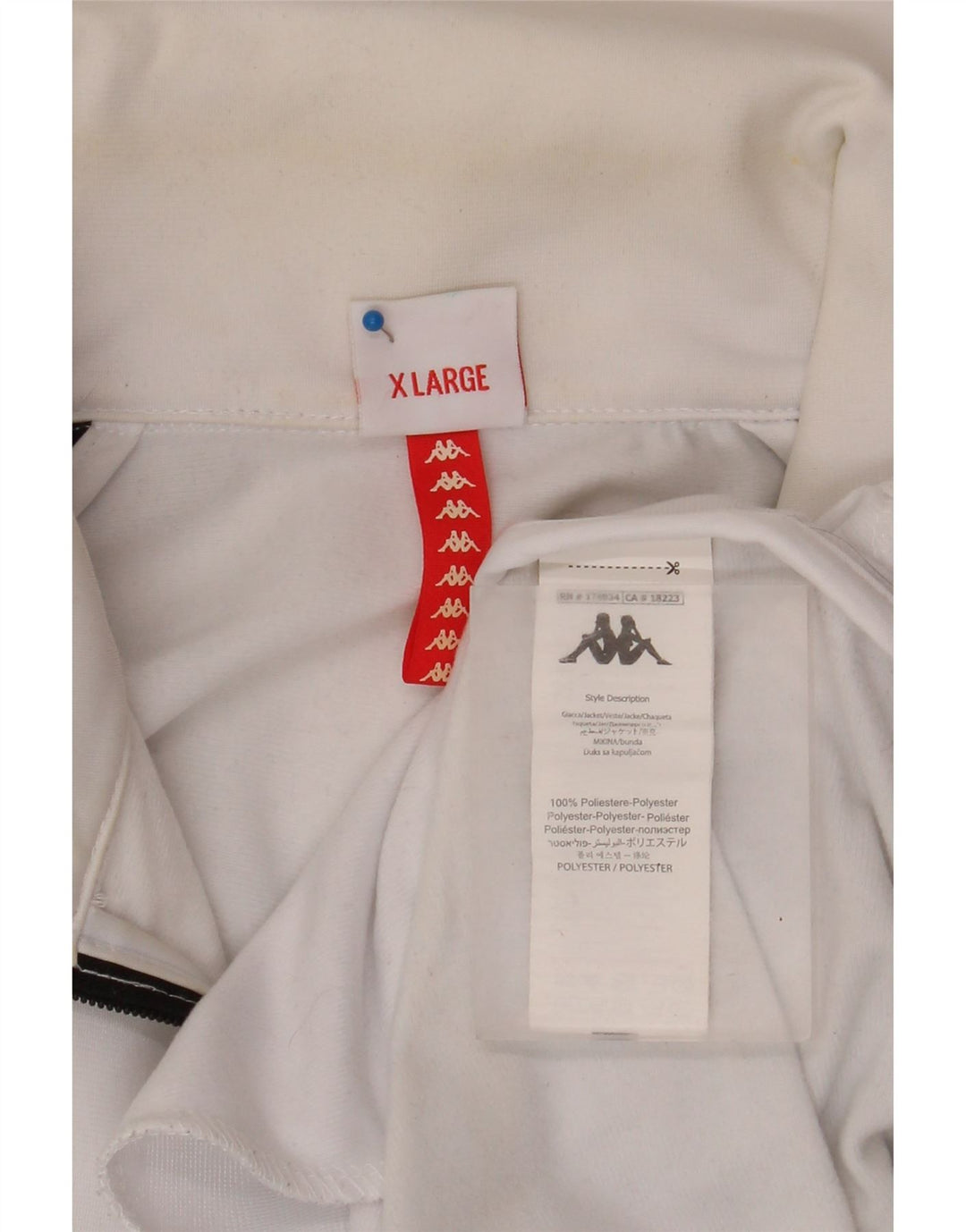 Kappa Mens Graphic Tracksuit Top Jaqueta XL Branco Colourblock Poliéster