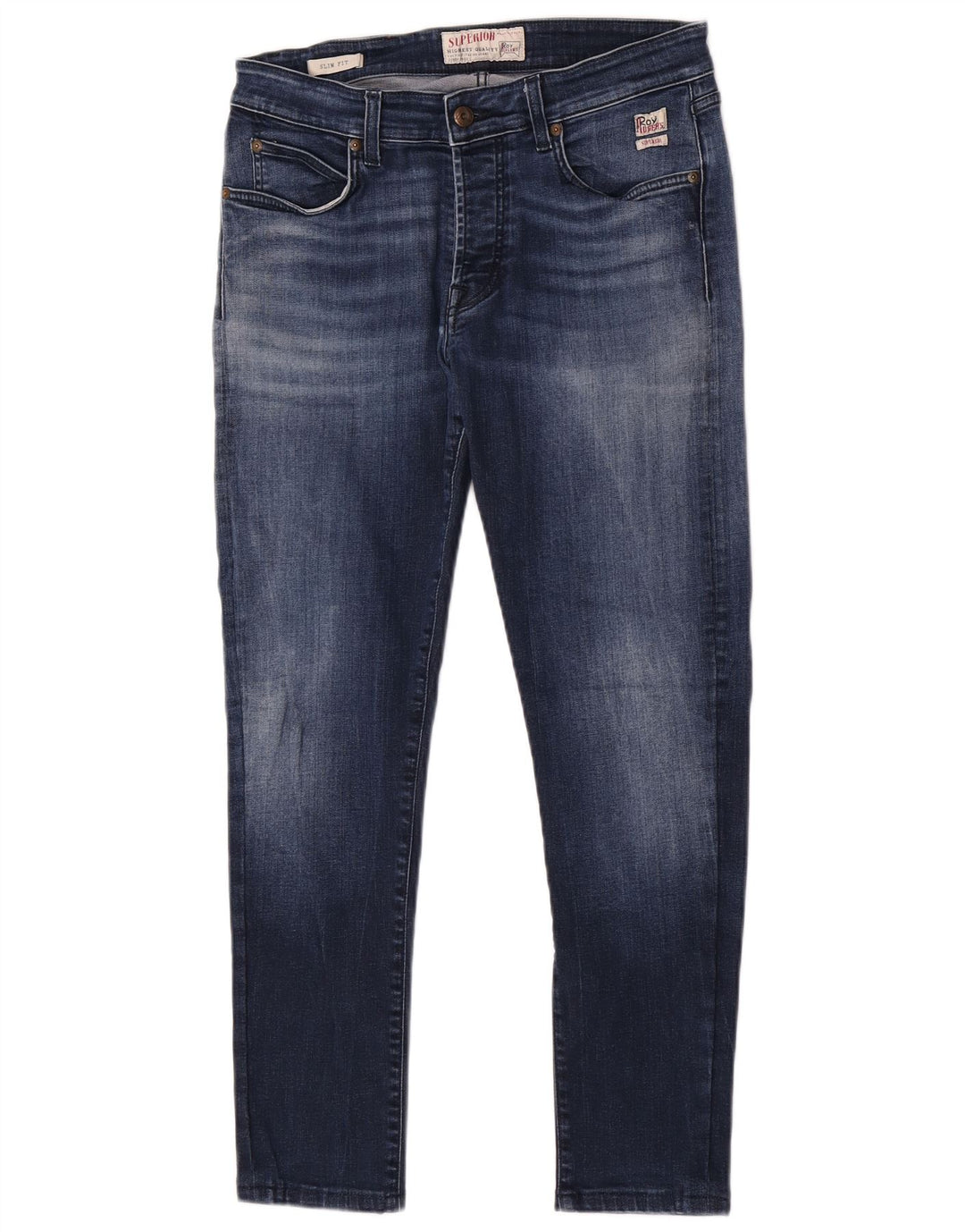 Roy Rogers Mens Jeans Slim W33 L28 Azul Marinho Algodão
