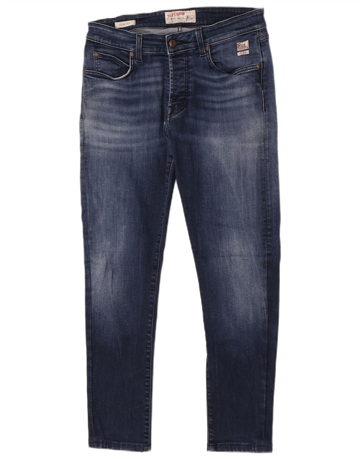 Roy Rogers Mens Jeans Slim W33 L28 Azul Marinho Algodão
