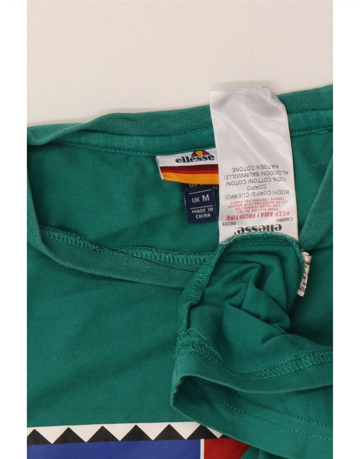 Ellesse Camiseta masculina gráfica Top médio algodão verde
