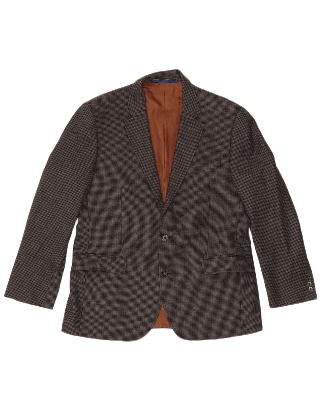 Jaqueta blazer masculina de 2 botões Marks & Spencer Reino Unido 42 grande lã xadrez cinza
