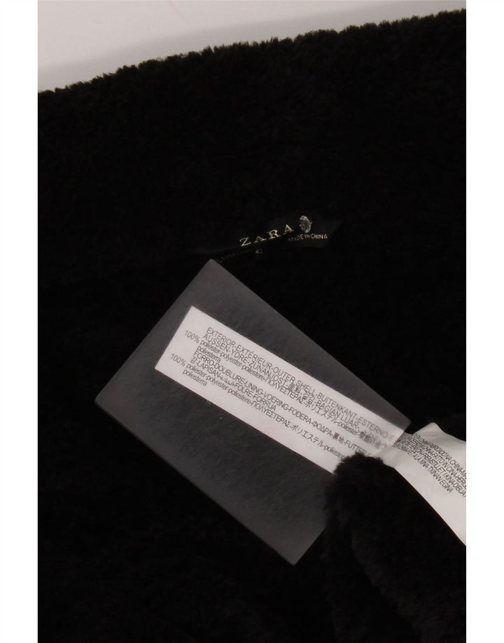 Zara Mens Sherpa Jacket UK 40 Grande Poliéster Preto