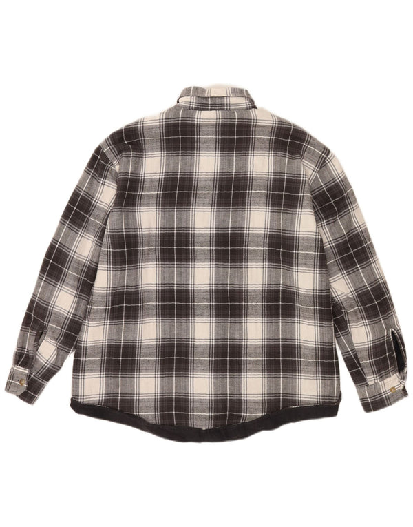 Camisa masculina vintage de flanela de lenhador grande xadrez preta