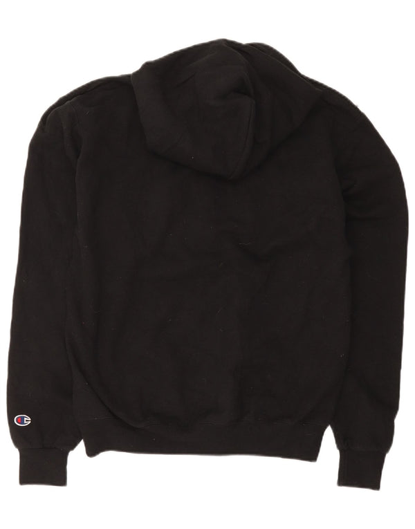 Jumper feminino com capuz e estampa gráfica Champion UK 10 pequeno algodão preto