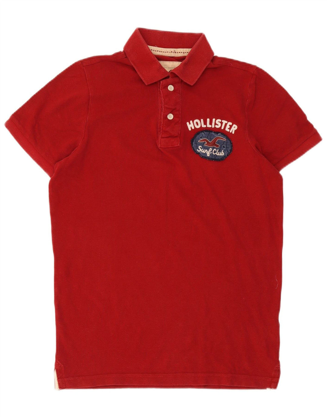 Camisa polo masculina Hollister de algodão vermelho médio