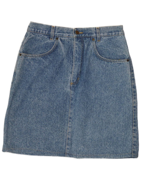 Saia jeans feminina VINTAGE W32 grande algodão azul