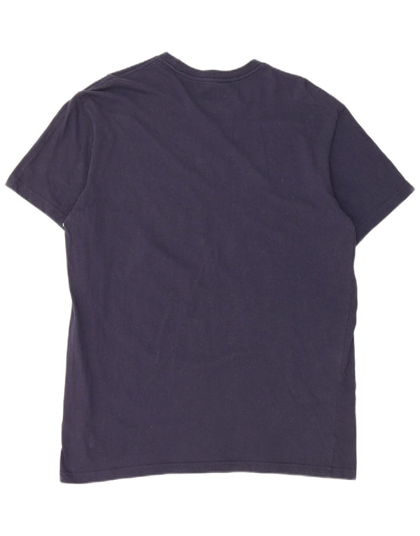 Adidas Mens Graphic T-Shirt Top Grande Algodão Azul Marinho