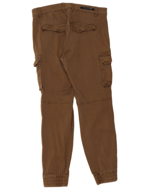 Gas Mens Joggers Cargo Calças Grande W34 L29 Bege