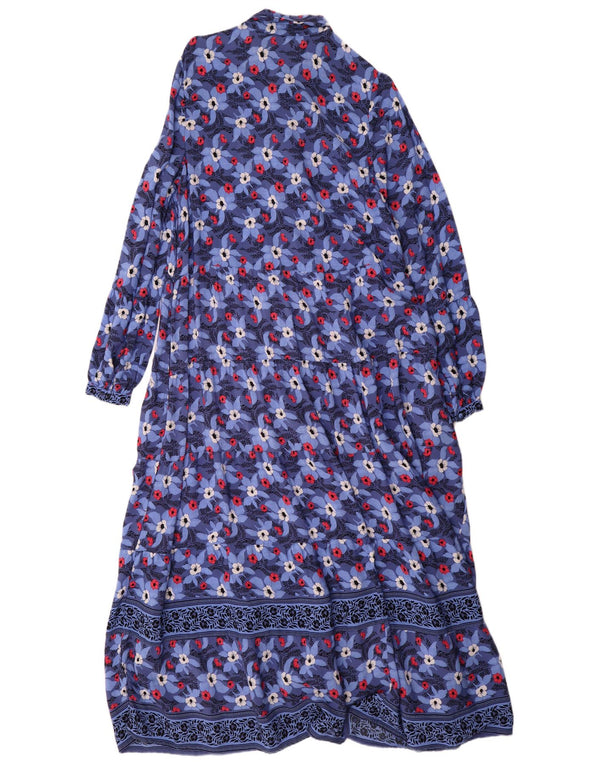 Vestido camisa feminino Marks & Spencer Per Una manga comprida Reino Unido 10 pequeno azul