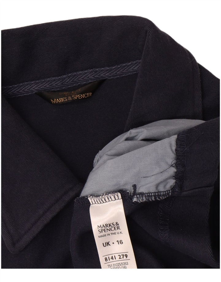 Jaqueta bomber feminina Marks & Spencer Reino Unido 16 grande algodão azul marinho