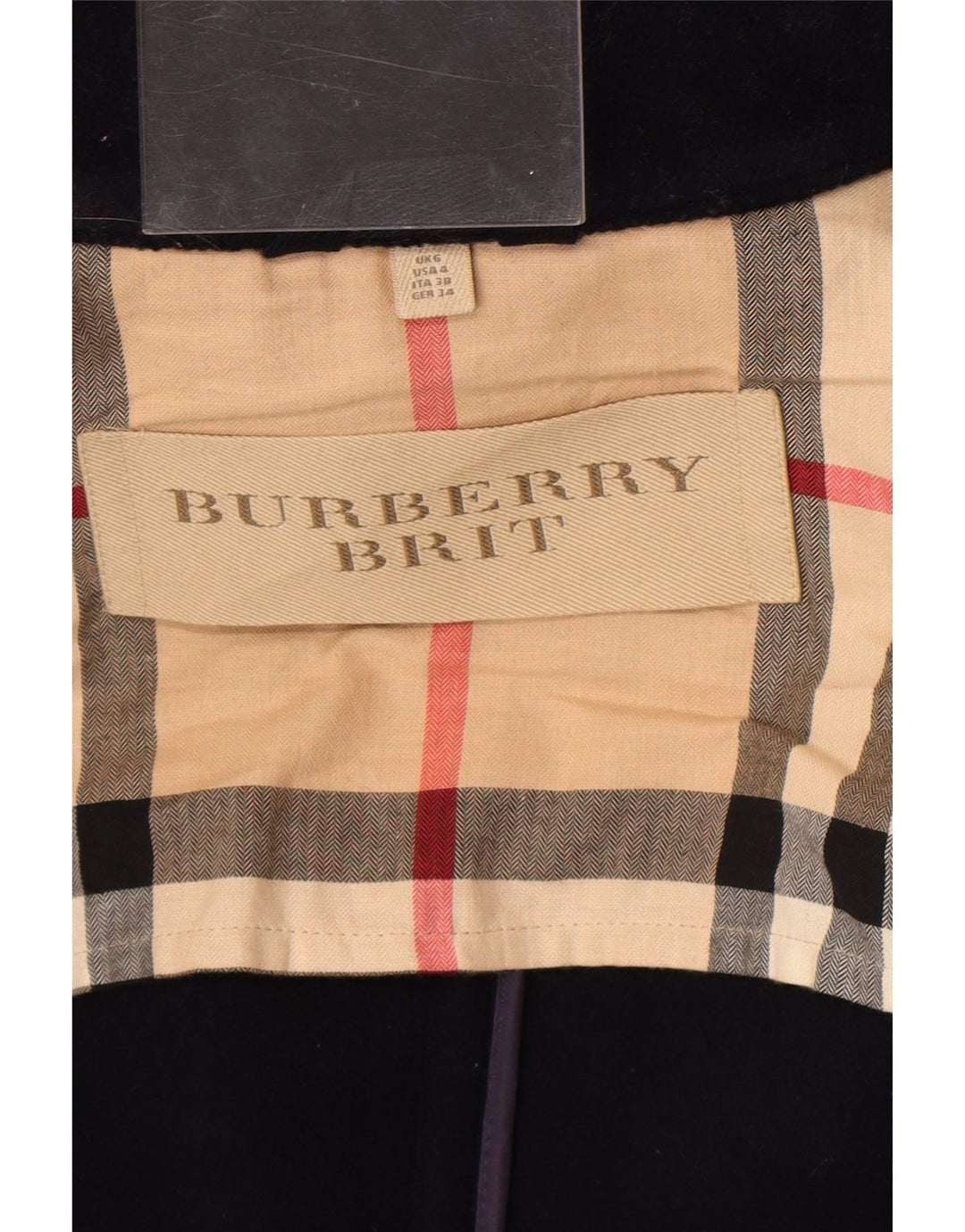 Burberry Womens Oversized Hooded Duffle Coat Reino Unido 6 XS Azul Marinho Lã Clássico