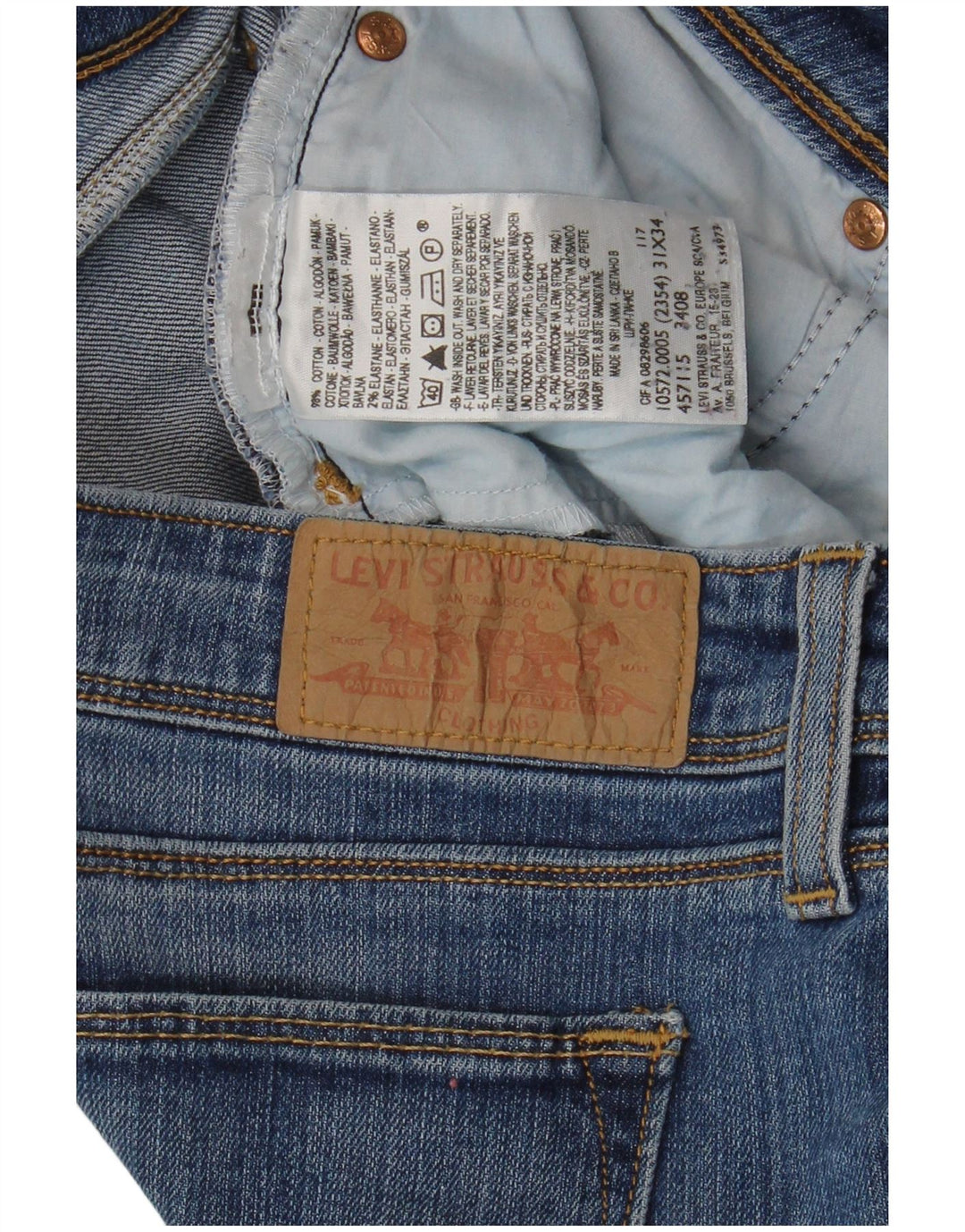 Calça jeans feminina Levi's 572 Bootcut W31 L34 azul algodão