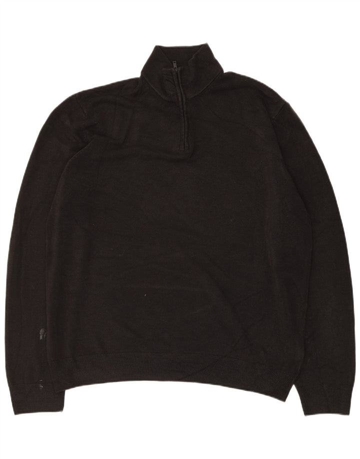 Suéter masculino Marks & Spencer com zíper e gola XL preto acrílico