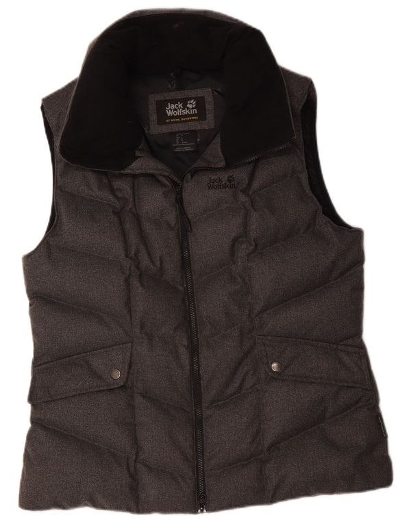 Colete acolchoado feminino Jack Wolfskin UK 12 poliéster cinza médio