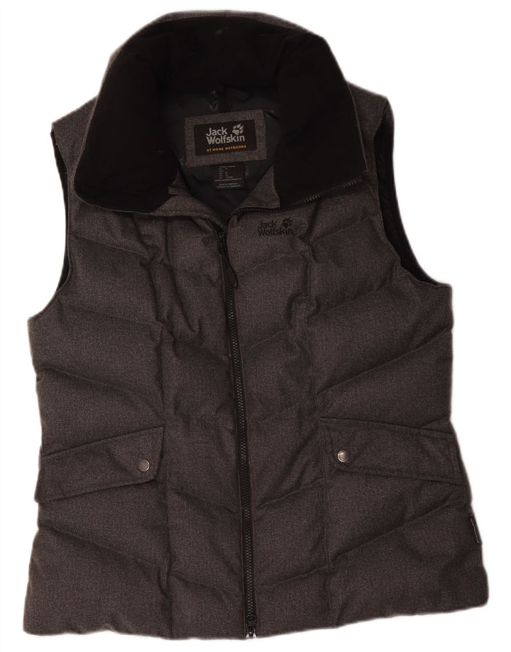 Colete acolchoado feminino Jack Wolfskin UK 12 poliéster cinza médio