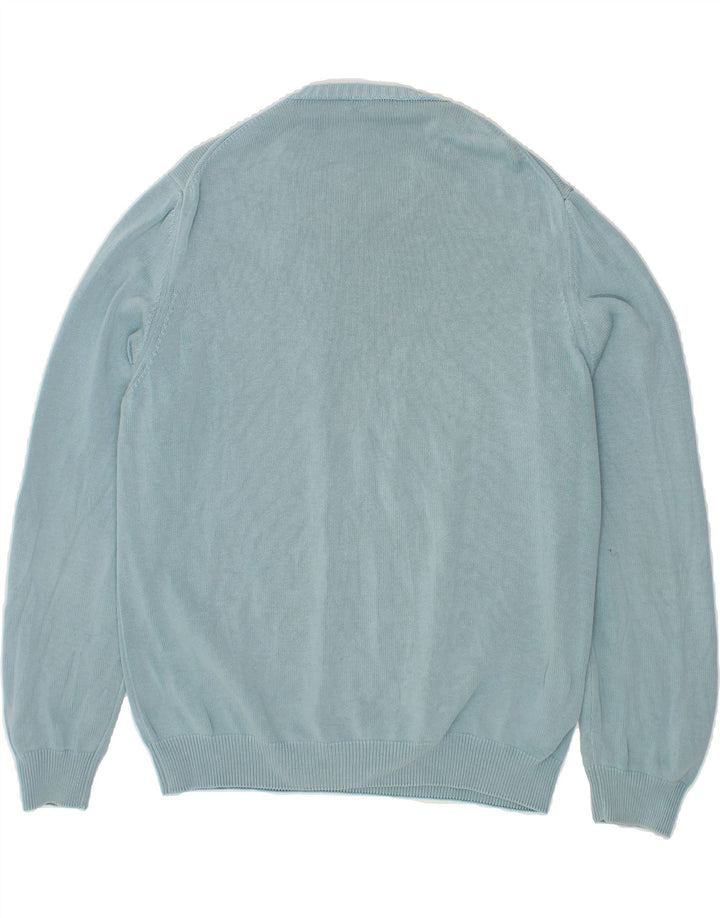 HENRY COTTONS Mens Crew Neck Jumper Sweater 2XL Blue Cotton Vintage Henry Cottons and Second-Hand Henry Cottons from Messina Hembry 