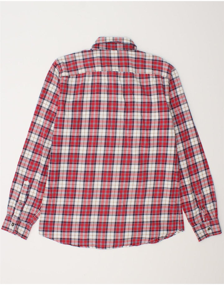 Camisa masculina de flanela Benetton média xadrez vermelha