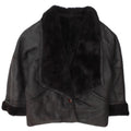 Jaqueta feminina vintage de shearling IT 46 grande shearling preto