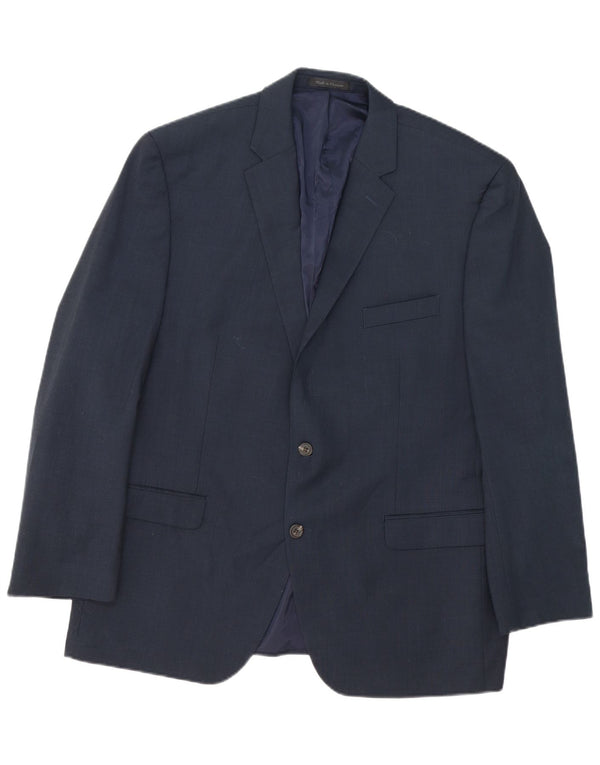 Jaqueta blazer masculina Chaps com 2 botões Reino Unido 46 3XL lã azul marinho