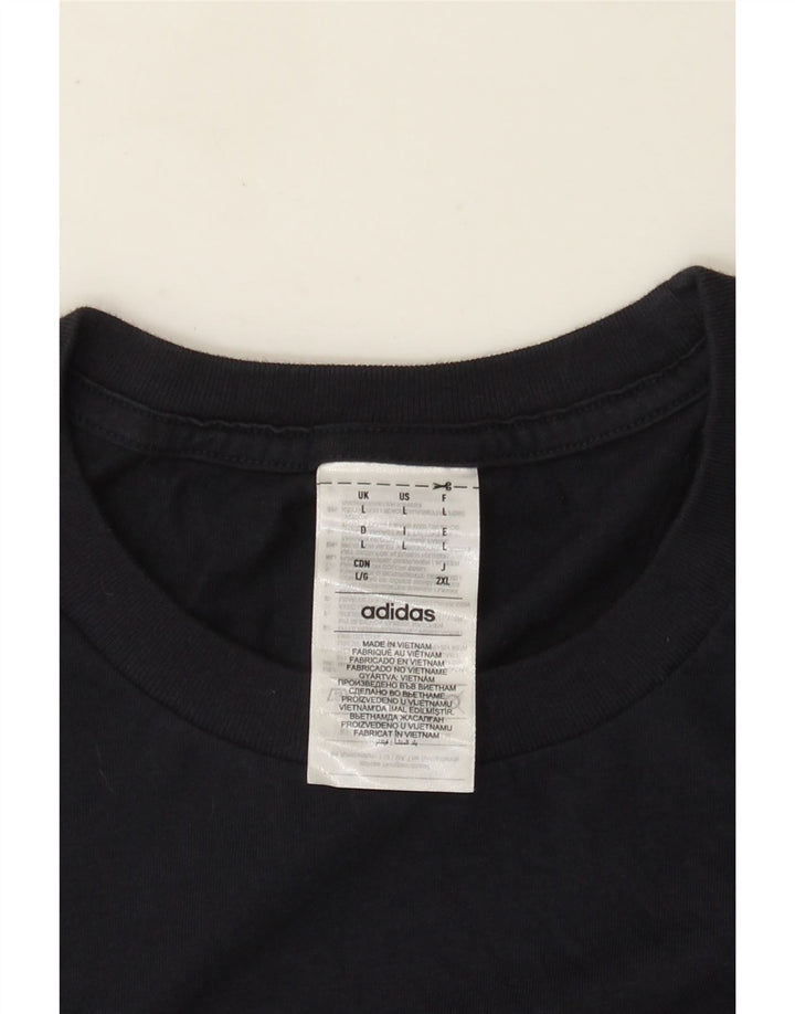 Camiseta masculina Adidas grande algodão azul marinho