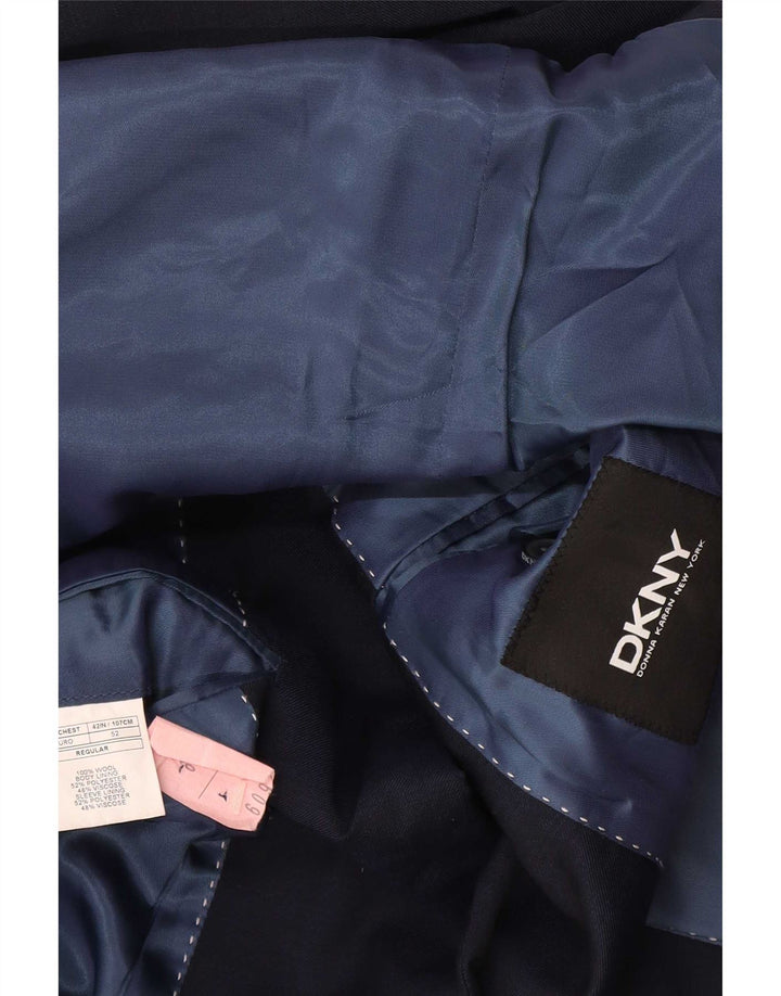 Jaqueta blazer masculina Dkny com 2 botões IT 52 XL lã azul marinho