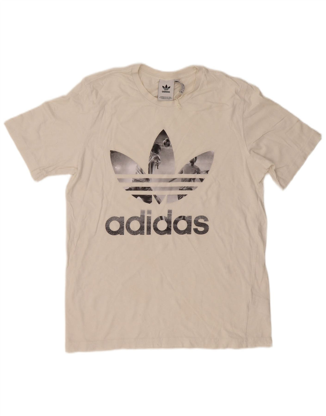 Adidas Mens Graphic T-Shirt Top Médio Algodão Branco