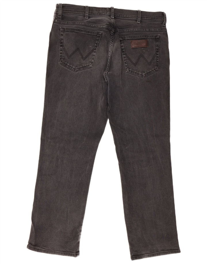 WRANGLER Masculino Texas Straight Jeans W38 L30 Algodão Preto