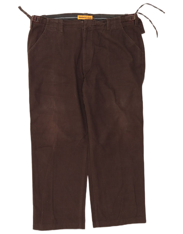 Calça masculina reta casual Timberland W40 L28 algodão marrom