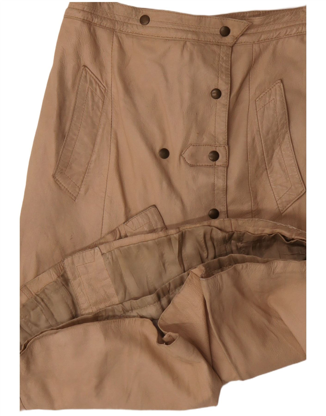 Saia feminina de couro VINTAGE W30 médio bege