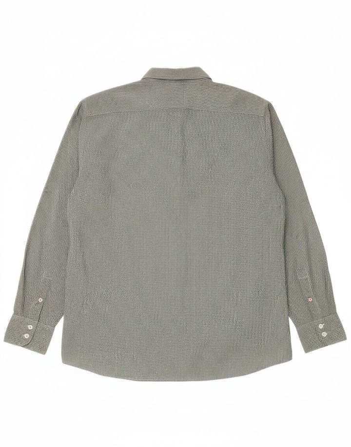 Camisa masculina TOMMY HILFIGER Custom Fit XL verde algodão guingão