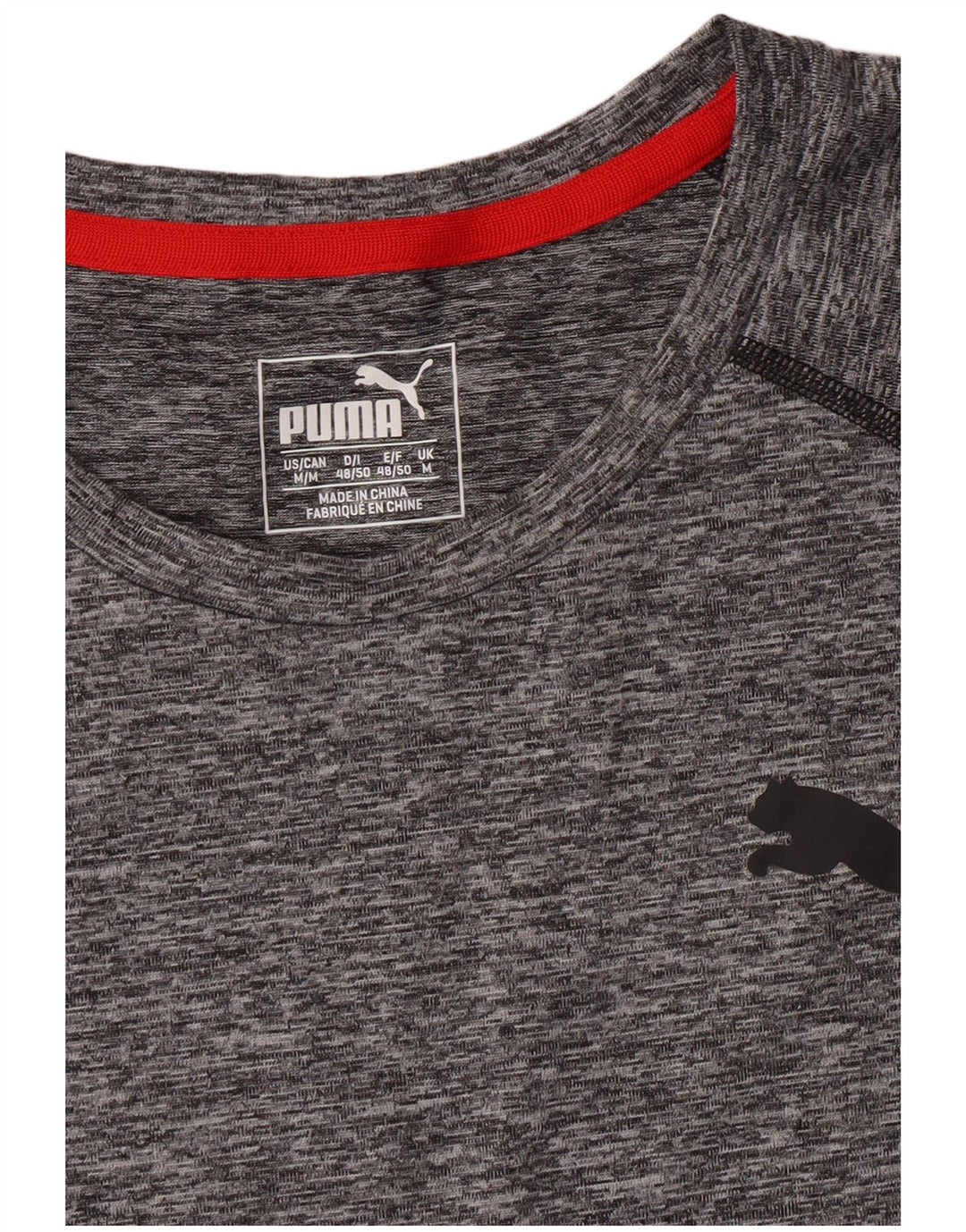 Camiseta masculina PUMA Top cinza médio manchado