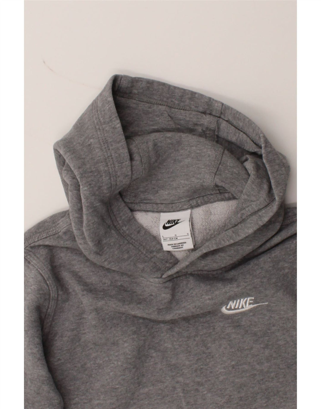 NIKE Boys Hoodie Jumper 12-13 Years Large Grey Cotton Vintage Nike and Second-Hand Nike from Messina Hembry 