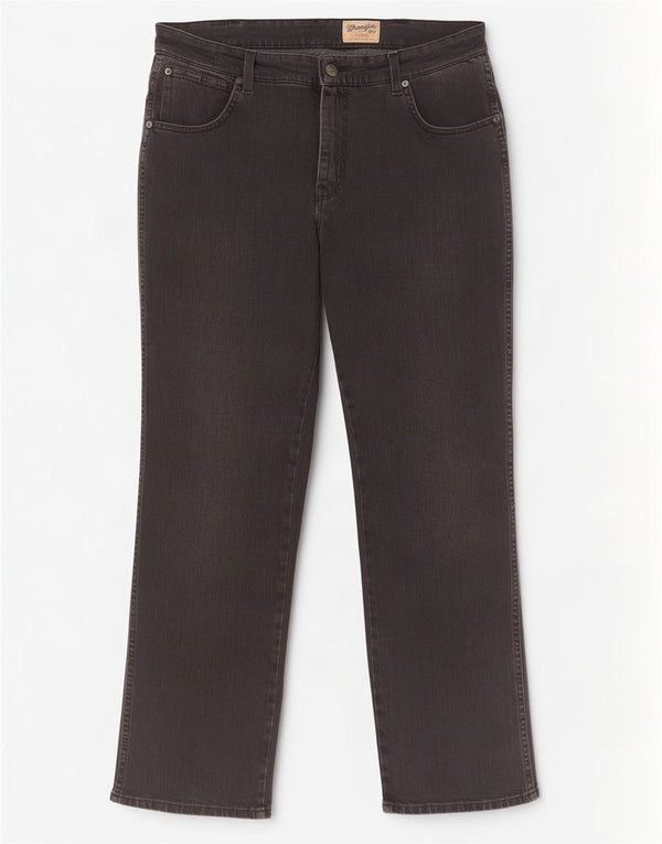 Wrangler Masculino Texas Stretch Straight Jeans W36 L30 Algodão Preto