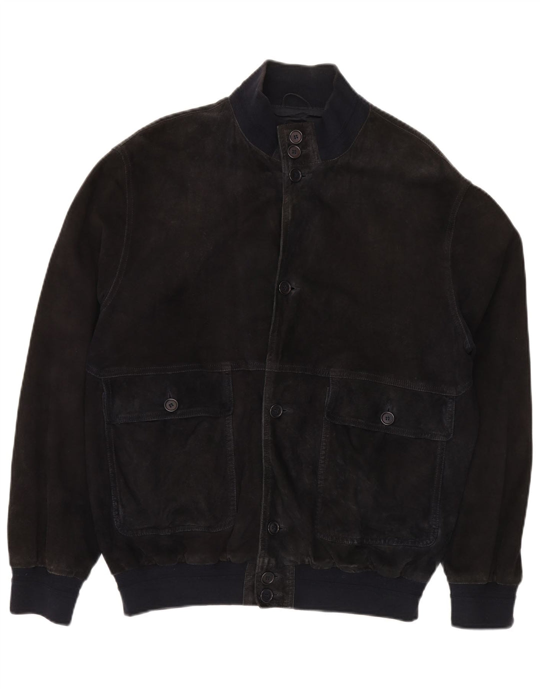 Jaqueta bomber masculina VINTAGE de camurça IT 52 XL couro azul marinho