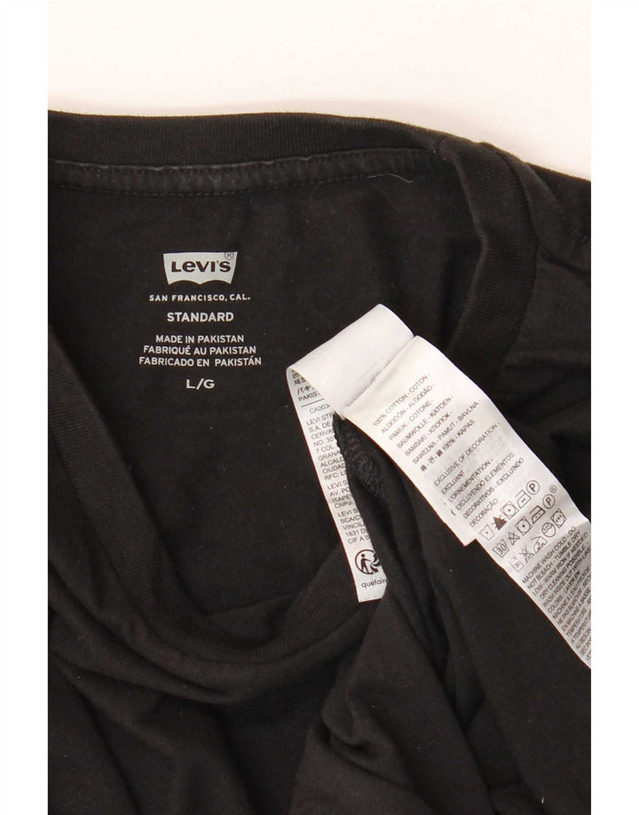 Camiseta masculina padrão Levi's Top grande de algodão preto