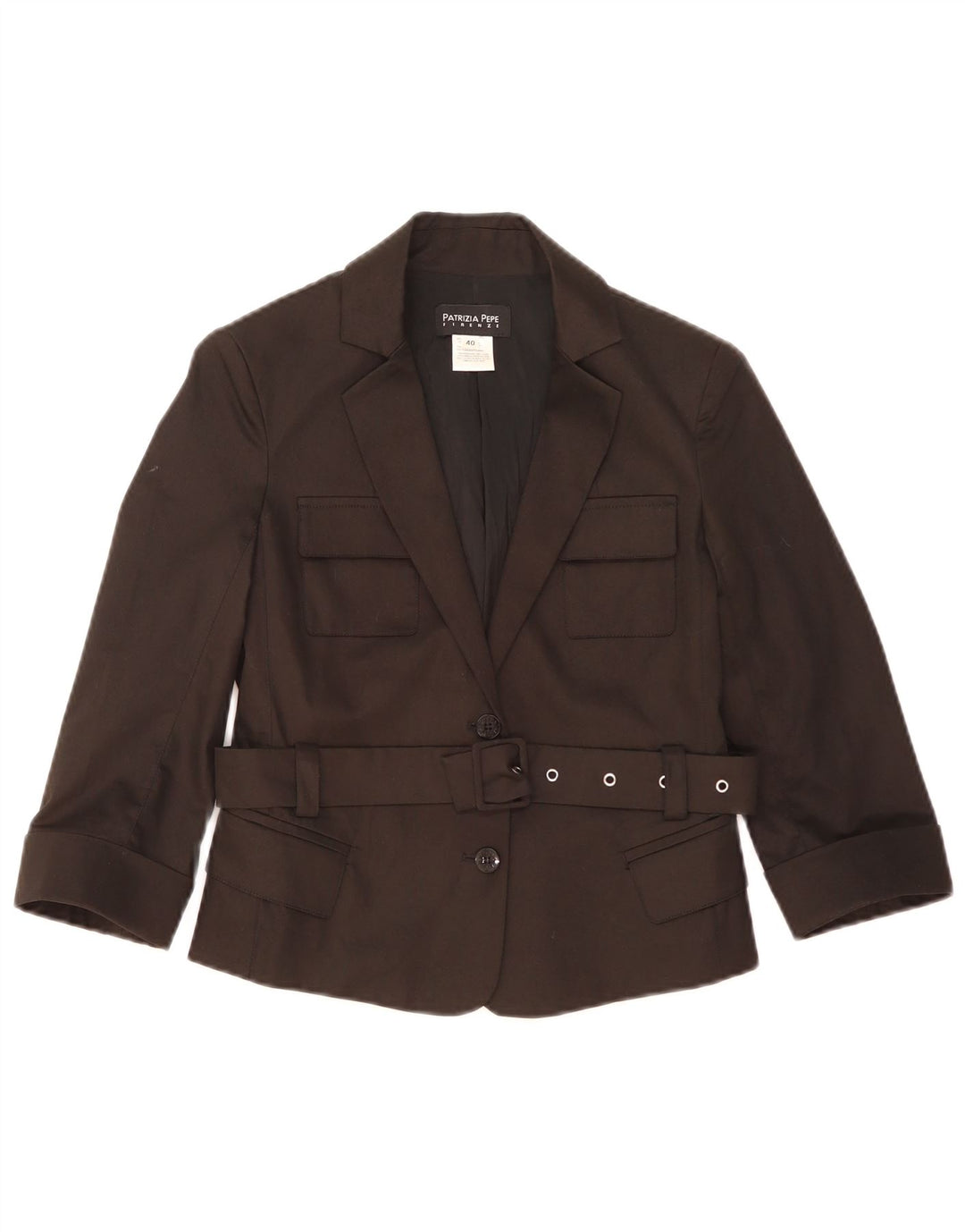 Jaqueta blazer feminina Patrizia Pepe crop 2 botões IT 40 pequena preta