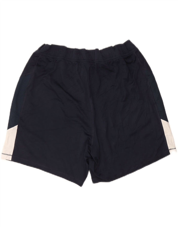 Shorts esportivos femininos REEBOK UK 16 grande poliéster colorblock azul marinho