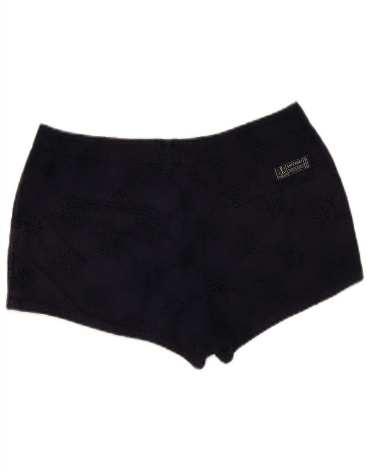 Hot Pants Feminino Superdry Pequeno W27 Azul Marinho Floral