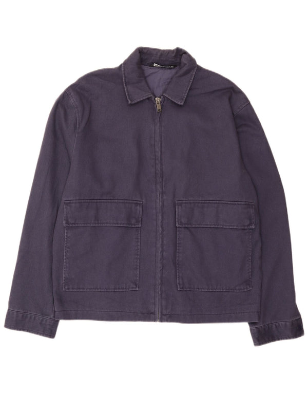Jaqueta bomber masculina Zara UK 38 algodão azul marinho médio