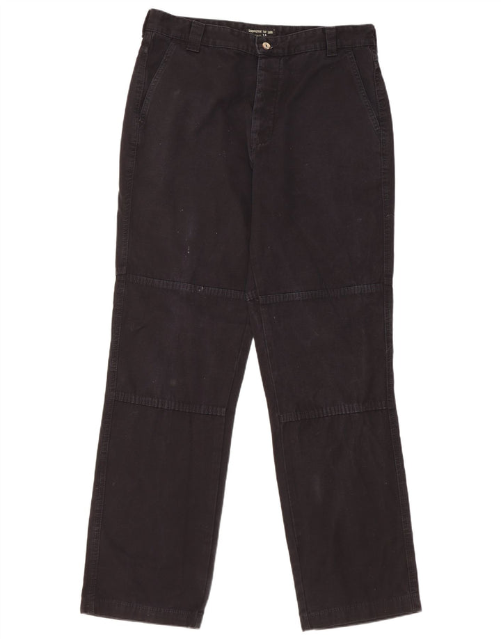 Lee Mens Straight Chino Calças W34 L33 Algodão Preto