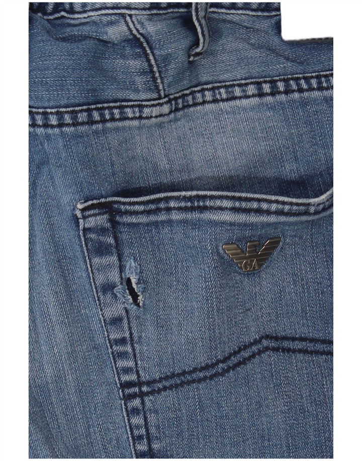 Calça jeans reta masculina Armani W33 L34 algodão azul