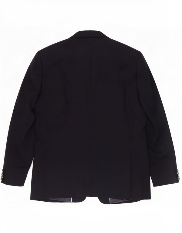 Jaqueta blazer masculina de 2 botões Marks & Spencer Reino Unido 46 XL azul marinho nova lã