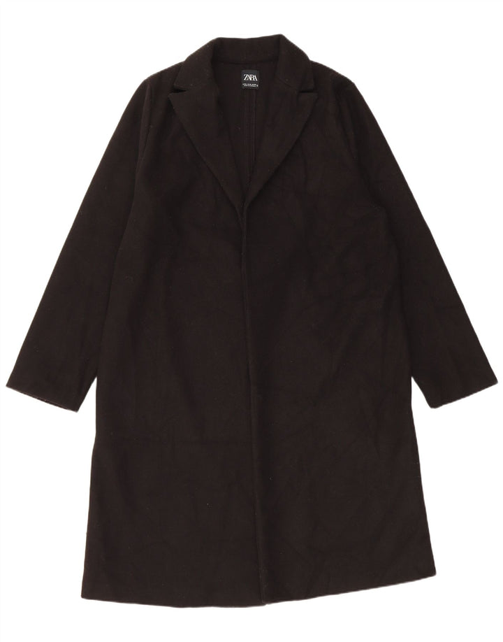 Sobretudo aberto feminino Zara UK 18 XL poliéster preto