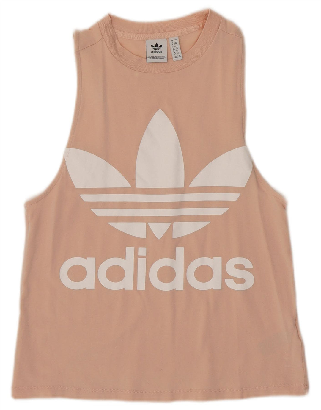 ADIDAS Womens Graphic Vest Top UK 8 Pequeno Algodão Rosa