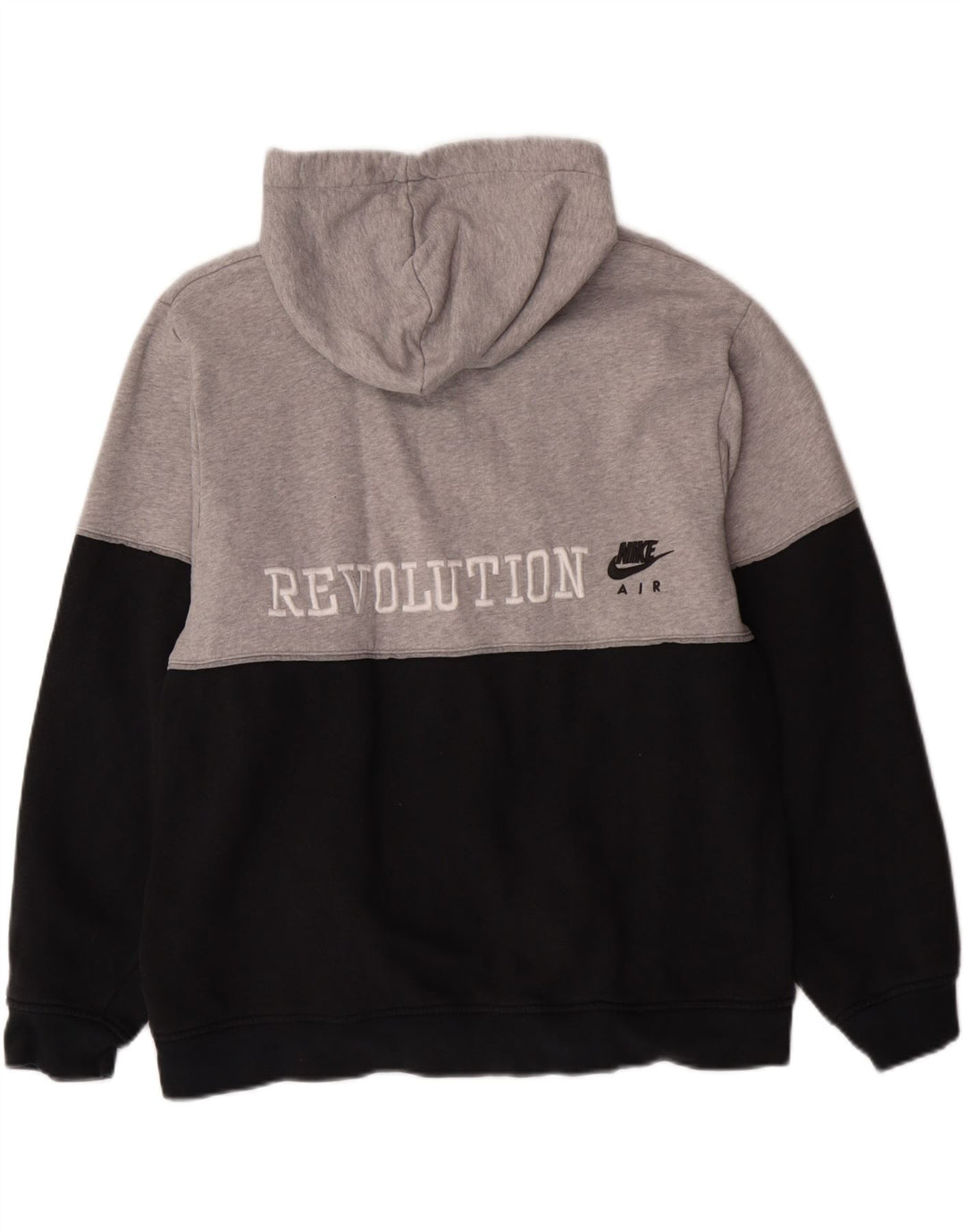 Suéter Nike masculino com capuz e zíper gráfico UK 39/41 médio preto colorblock