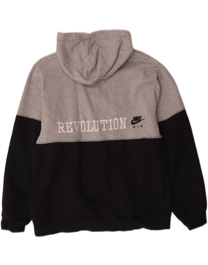 Suéter Nike masculino com capuz e zíper gráfico UK 39/41 médio preto colorblock