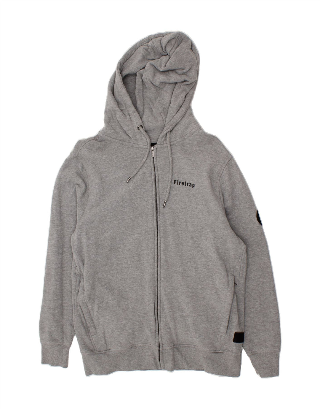 FIRETRAP Womens Zip Hoodie Sweater UK 16 Large Grey Cotton Vintage Firetrap and Second-Hand Firetrap from Messina Hembry 